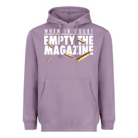Lavender when in doubt empty the magazine Heavyweight Hoodie - linhVisuals