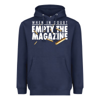 Navy when in doubt empty the magazine Heavyweight Hoodie - linhVisuals