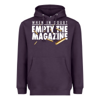 Plum when in doubt empty the magazine Heavyweight Hoodie - linhVisuals