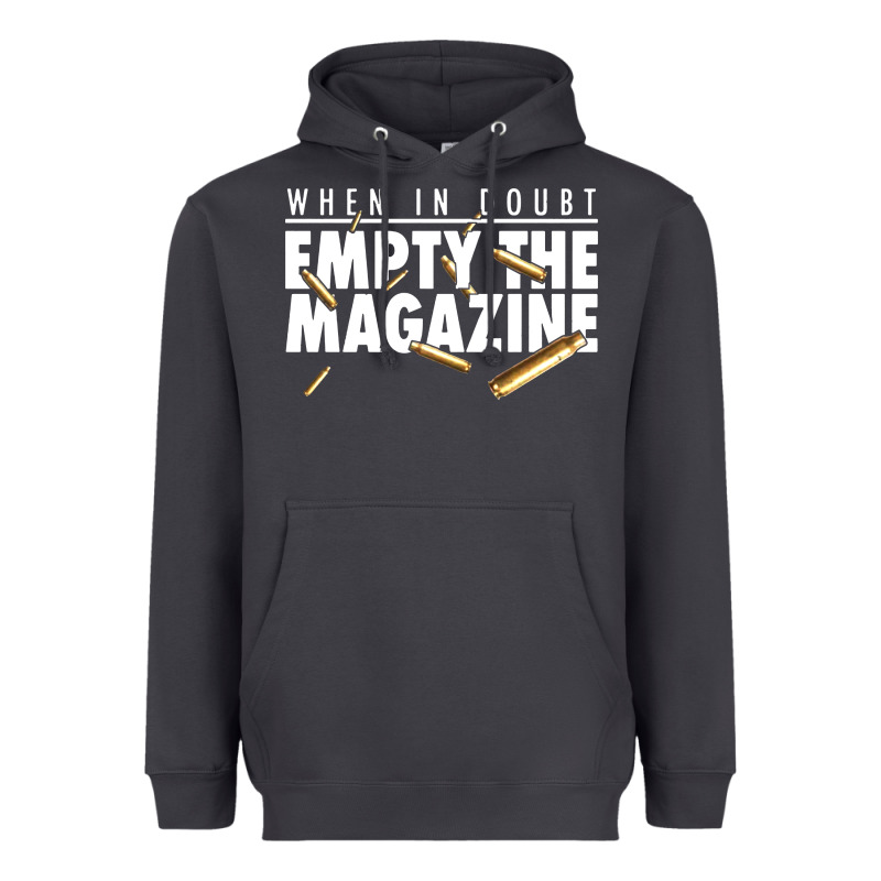 When In Doubt Empty The Magazine Heavyweight Hoodie by linhVisuals | Teevron