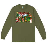 Army Green Christmas Crew Long Sleeve Tee - FaDigitalArtStudio