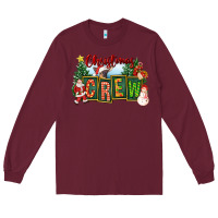 Burgundy Christmas Crew Long Sleeve Tee - FaDigitalArtStudio