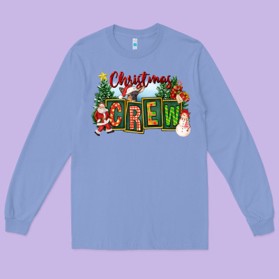 Christmas Crew Long Sleeve Tee Designed By Fadigitalartstudio