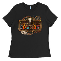 Black simmer down cowboy olivia Ladies Tee - OliviaCreatesArt