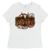 White simmer down cowboy olivia Ladies Tee - OliviaCreatesArt