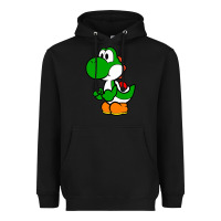 Black Yoshi Green Heavyweight Hoodie - linhVisuals