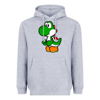 Heather Grey Yoshi Green Heavyweight Hoodie - linhVisuals