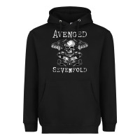 Black avenged sevenfold 42 Heavyweight Hoodie - linhVisuals
