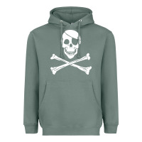 Sage skull crossbones Heavyweight Hoodie - linhVisuals