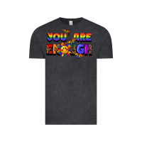 Vintage Black you are enough Vintage Tee - FaDigitalArtStudio