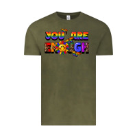 Vintage Olive you are enough Vintage Tee - FaDigitalArtStudio