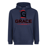 Navy grace college & seminary lancers1 vectorized Heavyweight Hoodie - linhVisuals