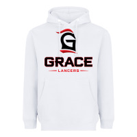 White grace college & seminary lancers1 vectorized Heavyweight Hoodie - linhVisuals
