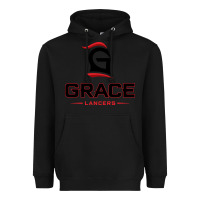 Black grace college & seminary lancers1 vectorized Heavyweight Hoodie - linhVisuals