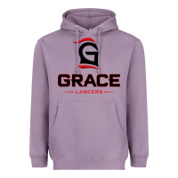 Lavender grace college & seminary lancers1 vectorized Heavyweight Hoodie - linhVisuals