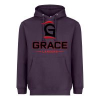 Plum grace college & seminary lancers1 vectorized Heavyweight Hoodie - linhVisuals
