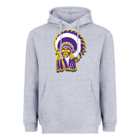Heather Grey haskell indian Heavyweight Hoodie - linhVisuals
