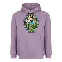 Lavender aztec  cowhide cactus gemstone Heavyweight Hoodie - JahusDesignShop