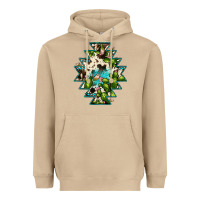 Aztec  Cowhide Cactus Gemstone Heavyweight Hoodie | Teevron