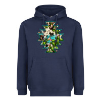 Navy aztec  cowhide cactus gemstone Heavyweight Hoodie - JahusDesignShop