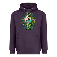 Plum aztec  cowhide cactus gemstone Heavyweight Hoodie - JahusDesignShop