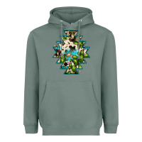 Sage aztec  cowhide cactus gemstone Heavyweight Hoodie - JahusDesignShop
