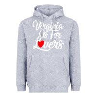Heather Grey virginia is for lovers Heavyweight Hoodie - linhVisuals