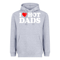 Heather Grey i love hot dads shirt i heart Heavyweight Hoodie - linhVisuals
