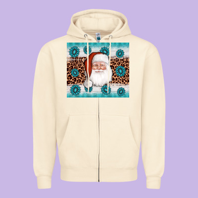 Santa Gemstone Zipper Hoodie Designed By Adodesignshop