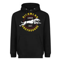 Black Richmond Greyhounds Lon Don 1897 Heavyweight Hoodie - linhVisuals