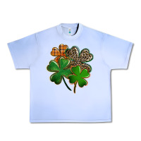 Grape Ice Leopard shamrock St. Patricks Day Urban Heavy Tee - FaDigitalArtStudio