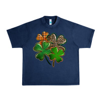 Navy Leopard shamrock St. Patricks Day Urban Heavy Tee - FaDigitalArtStudio