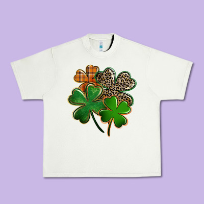Leopard Shamrock St. Patricks Day Urban Heavy Tee Designed By Fadigitalartstudio
