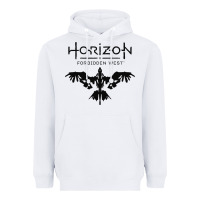White HORIZON FORBIDDEN WEST Heavyweight Hoodie - linhVisuals