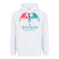 White HORIZON FORBIDDEN WEST Heavyweight Hoodie - linhVisuals