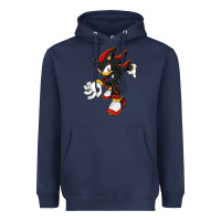 Navy Shadow The Hedgehog Heavyweight Hoodie - linhVisuals