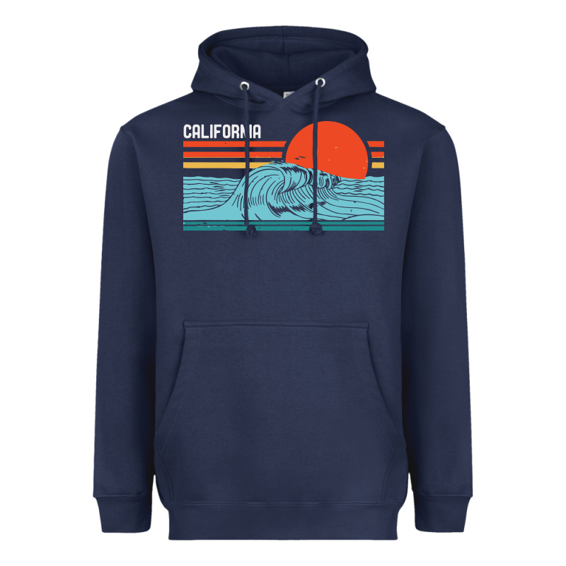 Vintage California Wave Surf Retro 80s California Beach Surfing Heavyweight Hoodie by linhVisuals | Teevron
