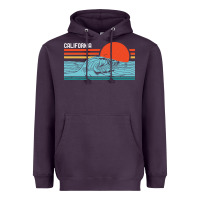 Plum vintage california wave surf retro 80s california beach surfing Heavyweight Hoodie - linhVisuals