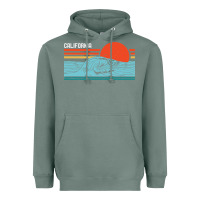 Sage vintage california wave surf retro 80s california beach surfing Heavyweight Hoodie - linhVisuals
