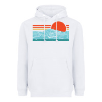 White vintage california wave surf retro 80s california beach surfing Heavyweight Hoodie - linhVisuals