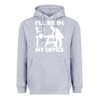 Heather Grey i'll be in my office carpenter woodworking Heavyweight Hoodie - linhVisuals