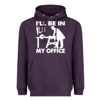 Plum i'll be in my office carpenter woodworking Heavyweight Hoodie - linhVisuals