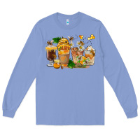 Colony Blue Honey Bee Coffee Cups Long Sleeve Tee - FaDigitalArtStudio