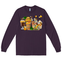 Plum Honey Bee Coffee Cups Long Sleeve Tee - FaDigitalArtStudio