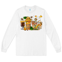 White Honey Bee Coffee Cups Long Sleeve Tee - FaDigitalArtStudio