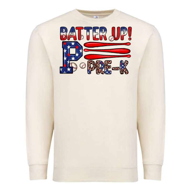 Batter Up Pre K Premium Sweatshirt by JahusDesignShop | Teevron