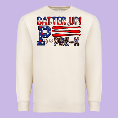 Batter Up Pre K Premium Sweatshirt Designed By Jahusdesignshop