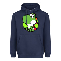 Navy Cartoon Yoshi Heavyweight Hoodie - linhVisuals