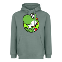 Sage Cartoon Yoshi Heavyweight Hoodie - linhVisuals