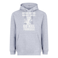 Heather Grey kill yourself classic foamy the squirrel Heavyweight Hoodie - linhVisuals